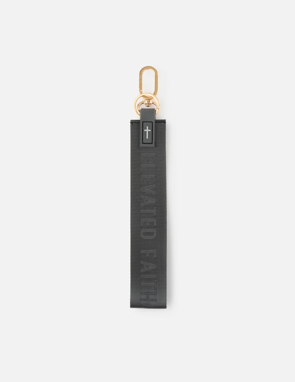Black Oversized Logo Keychain