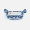 Blue WWJD Embroidered Bracelet