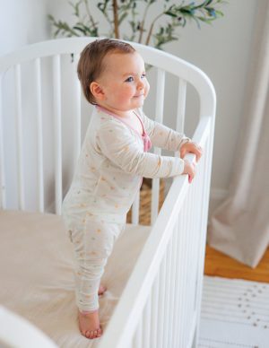 Heart Bamboo Convertible Footed Onesie