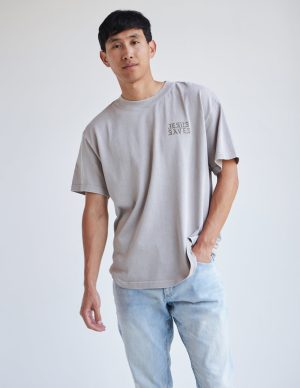 Jesus Saves Taupe Unisex Tee