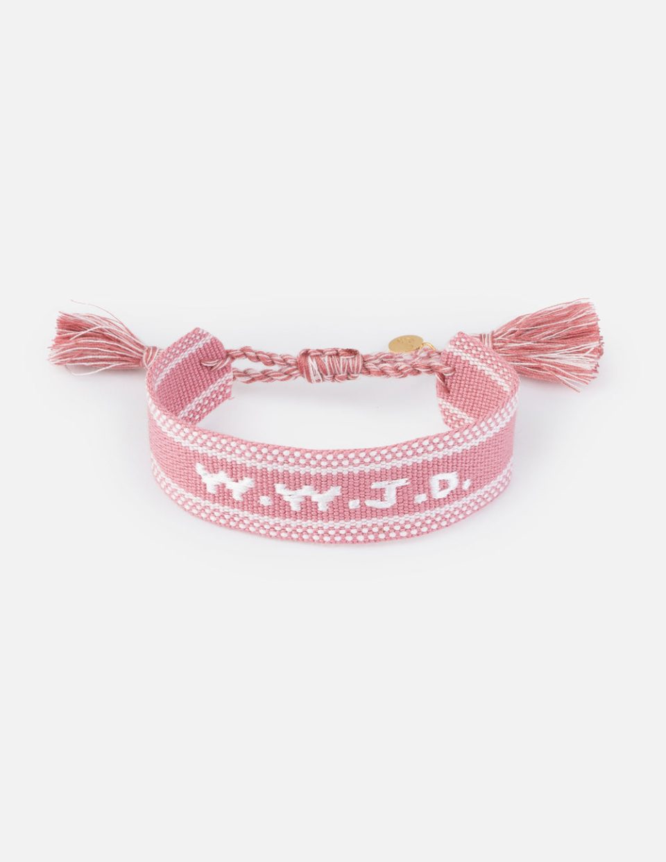 Pink WWJD Embroidered Bracelet
