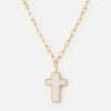 White Enamel Cross Necklace